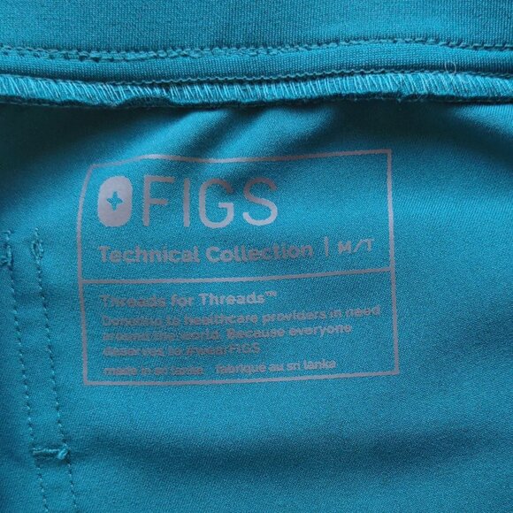 FIGS Zamora Jogger Scrub Pants Teal Color Cargo Pockets Women's Medium-Tall - Picture 9 of 9